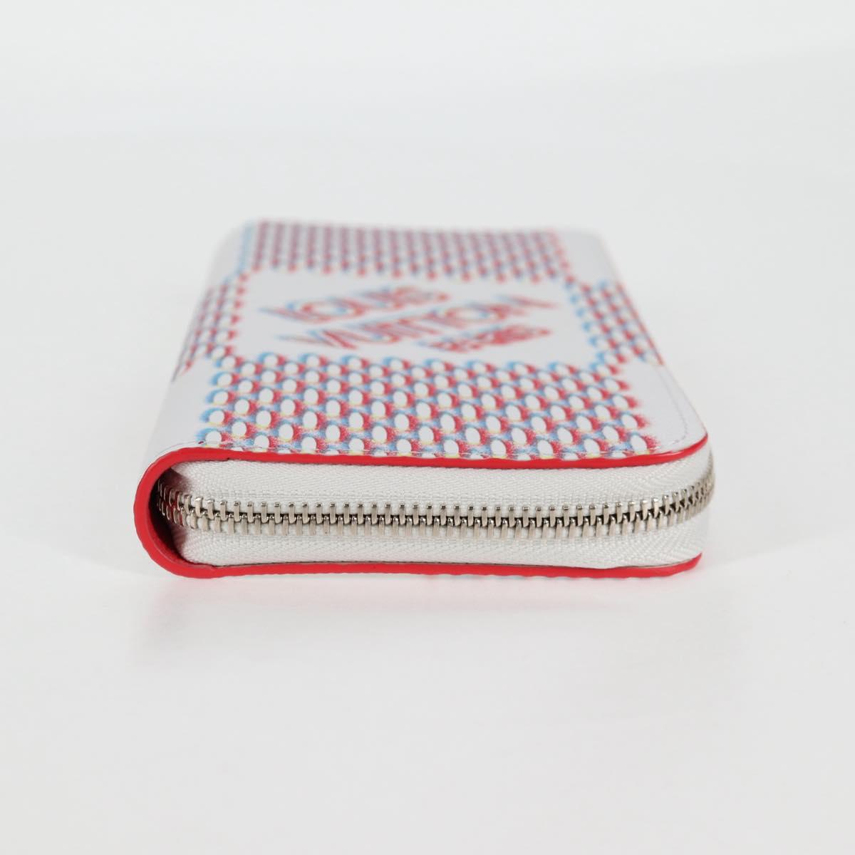 LOUIS VUITTON Damier Spray Zippy Wallet Vertical White M81403 LV Auth 126654SM