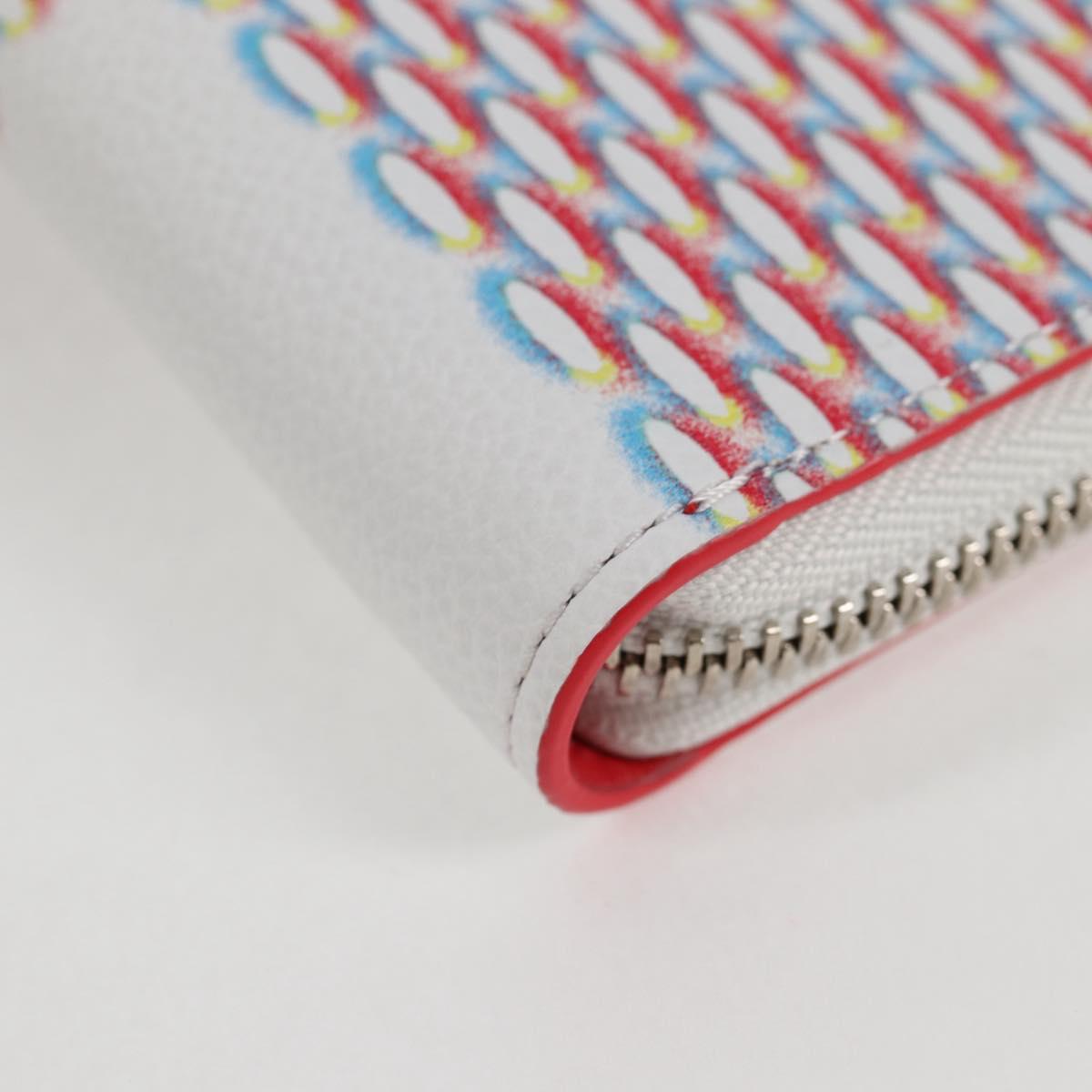 LOUIS VUITTON Damier Spray Zippy Wallet Vertical White M81403 LV Auth 126654SM