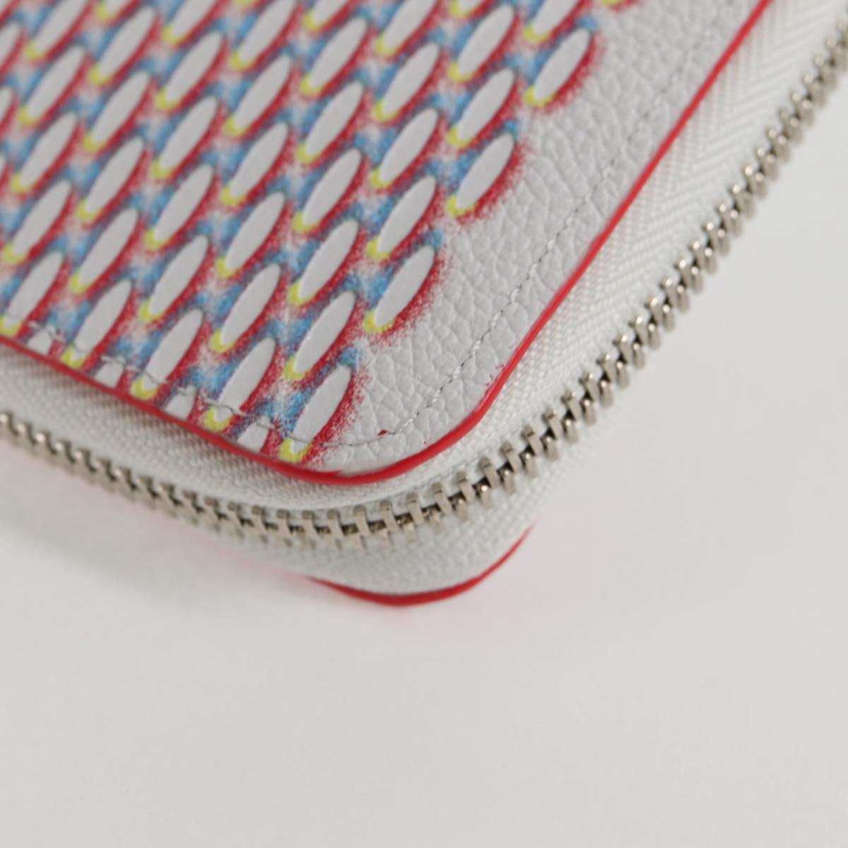 LOUIS VUITTON Damier Spray Zippy Wallet Vertical White M81403 LV Auth 126654SM