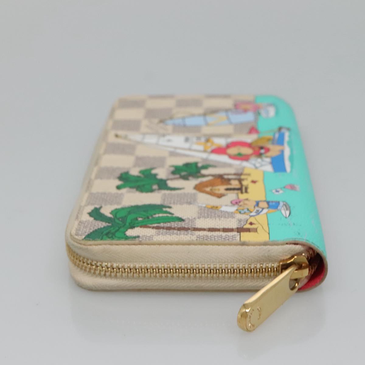 LOUIS VUITTON Damier Azur Vivienne Zippy Wallet Long Wallet N40507 Auth 126659