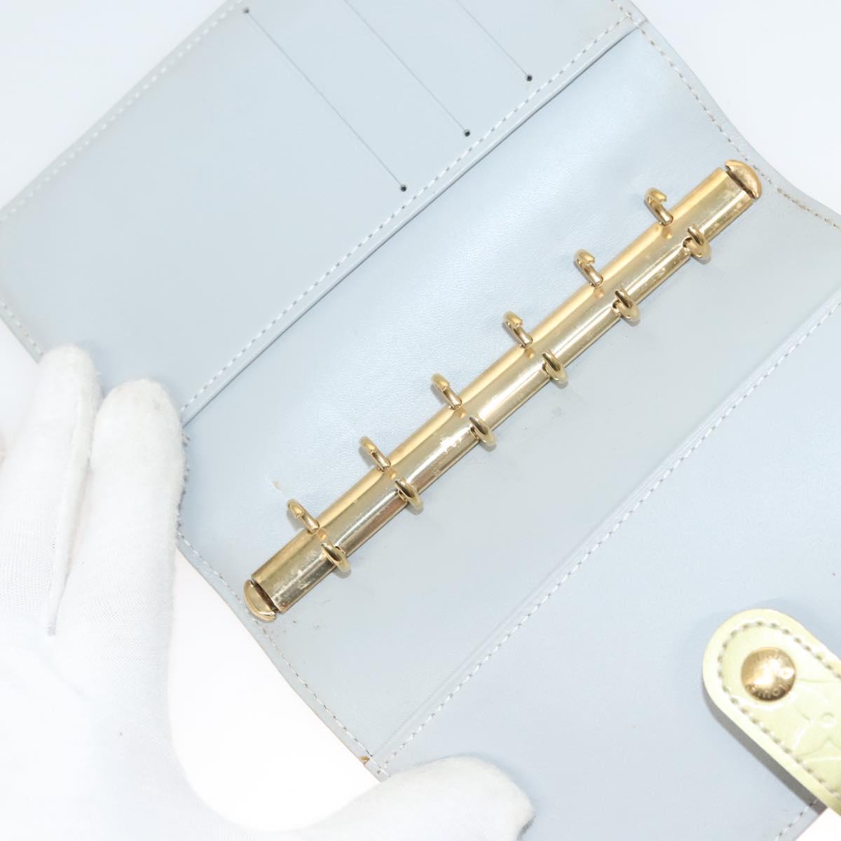 LOUIS VUITTON Vernis Agenda PM Day Planner Cover Gris R21001 LV Auth 126689