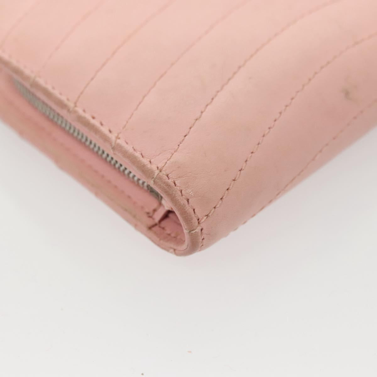 LOUIS VUITTON New Wave Zipto Compact Wallet Leather Pink M63791 LV Auth 126691