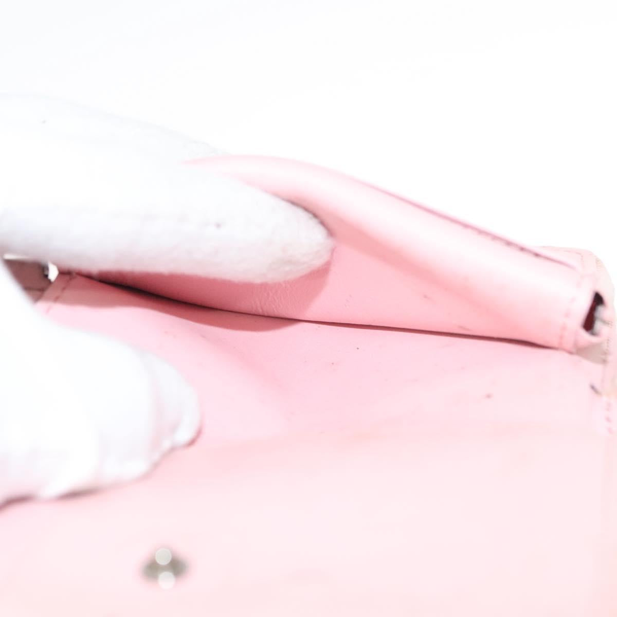 LOUIS VUITTON New Wave Zipto Compact Wallet Leather Pink M63791 LV Auth 126691