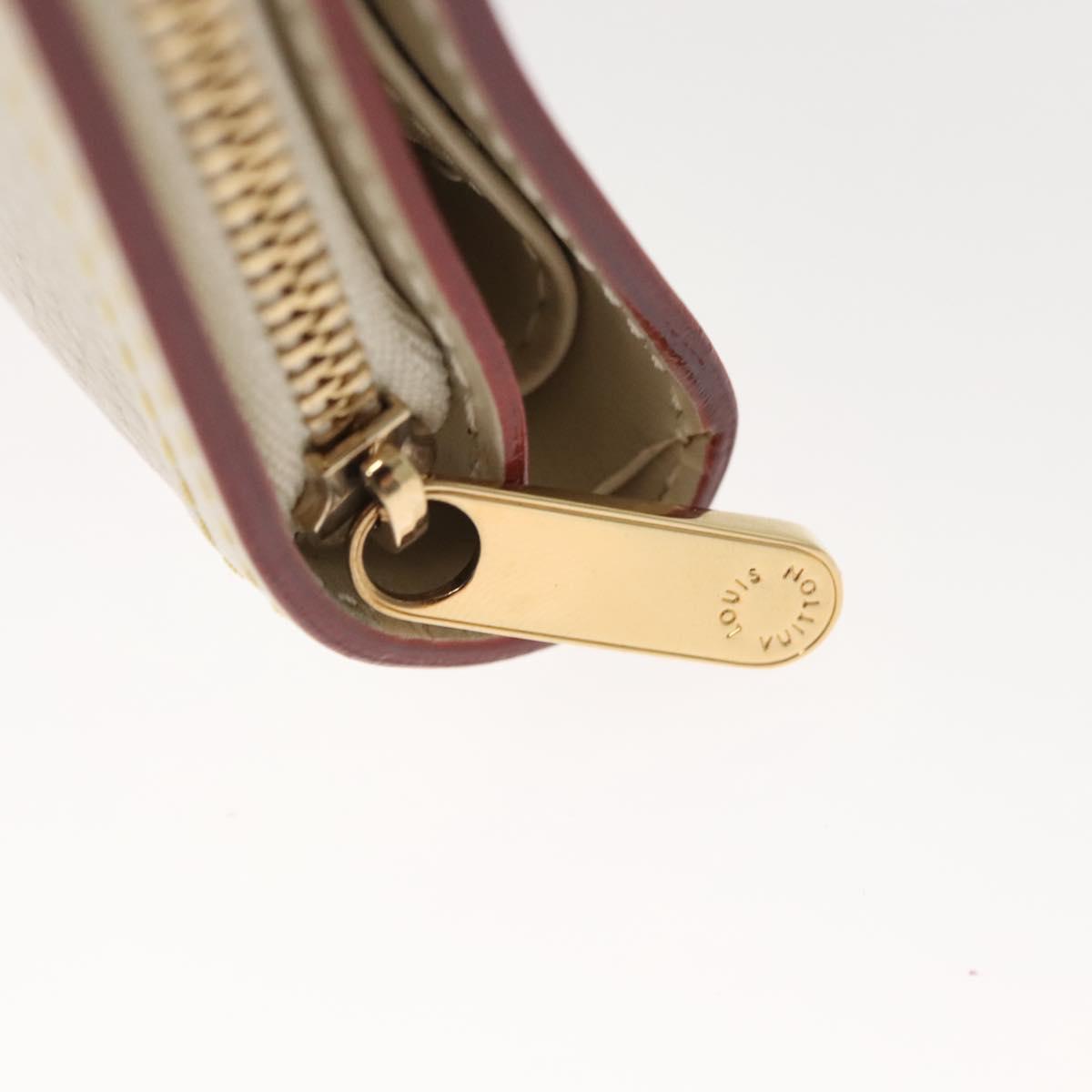 LOUIS VUITTON Suhari Compact Zip Wallet Leather Ivory M91831 LV Auth 126692