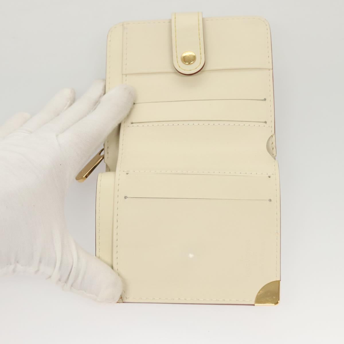 LOUIS VUITTON Suhari Compact Zip Wallet Leather Ivory M91831 LV Auth 126692