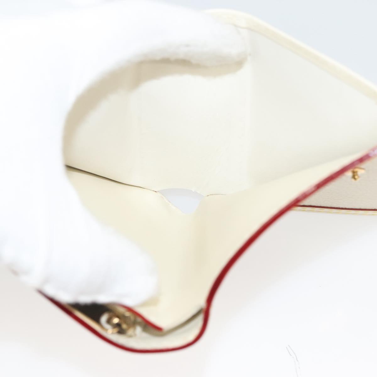 LOUIS VUITTON Suhari Compact Zip Wallet Leather Ivory M91831 LV Auth 126692