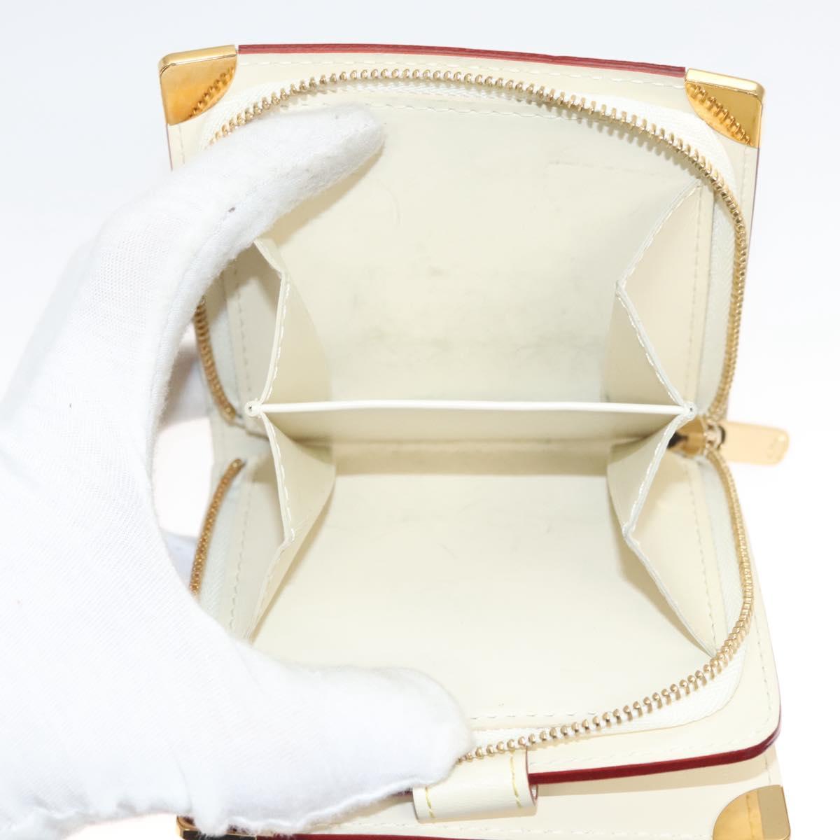 LOUIS VUITTON Suhari Compact Zip Wallet Leather Ivory M91831 LV Auth 126692