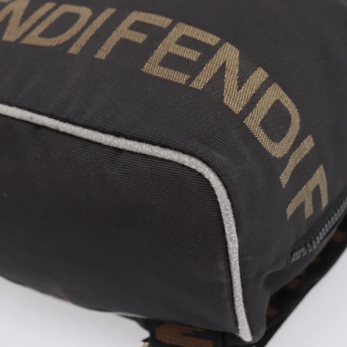 FENDI Backpack Black Silver Auth 126725