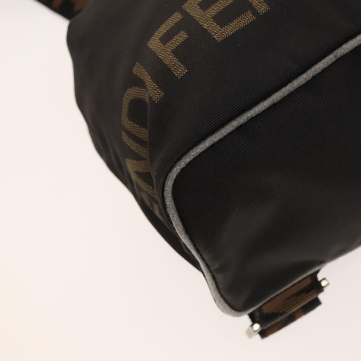 FENDI Backpack Black Silver Auth 126725