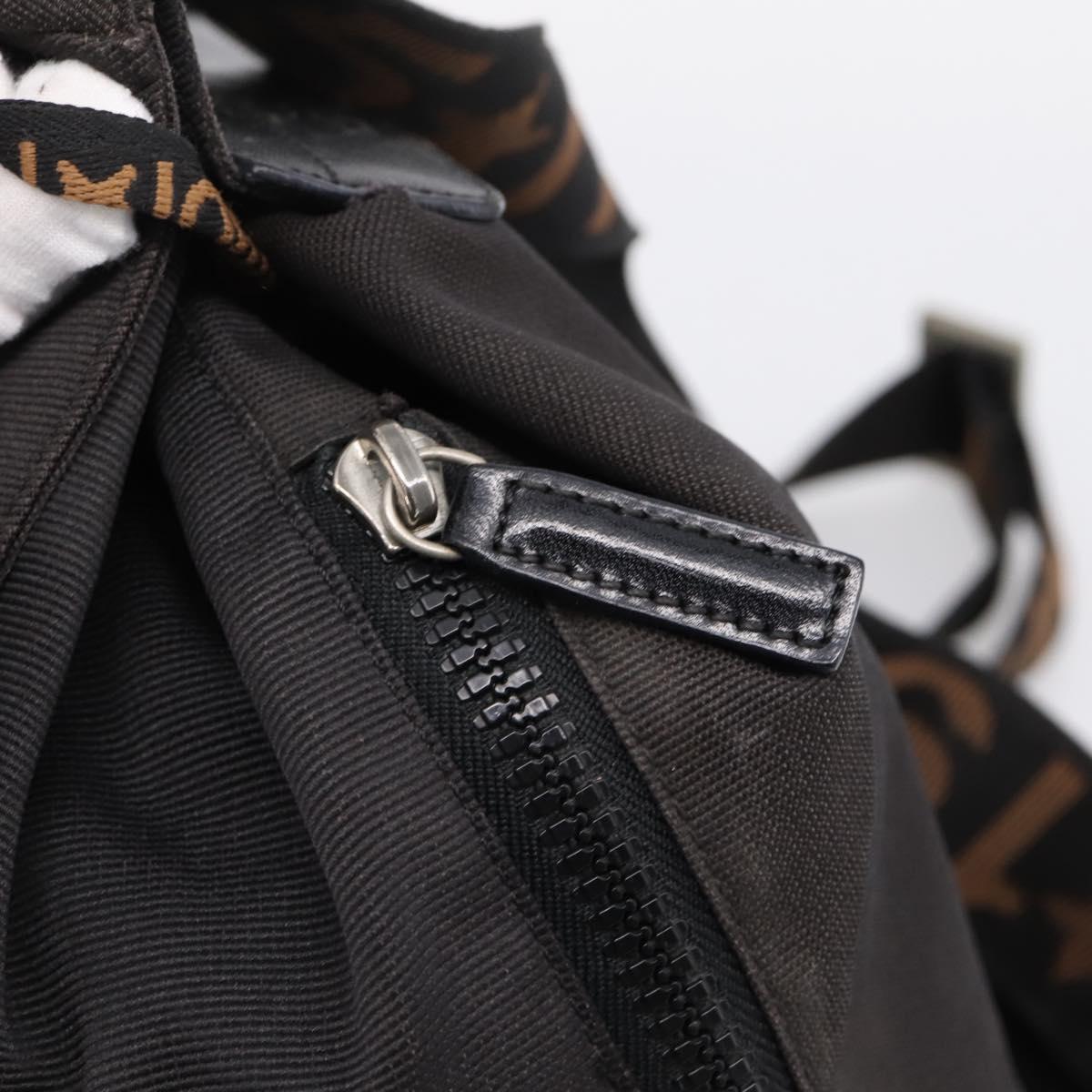 FENDI Backpack Black Silver Auth 126725