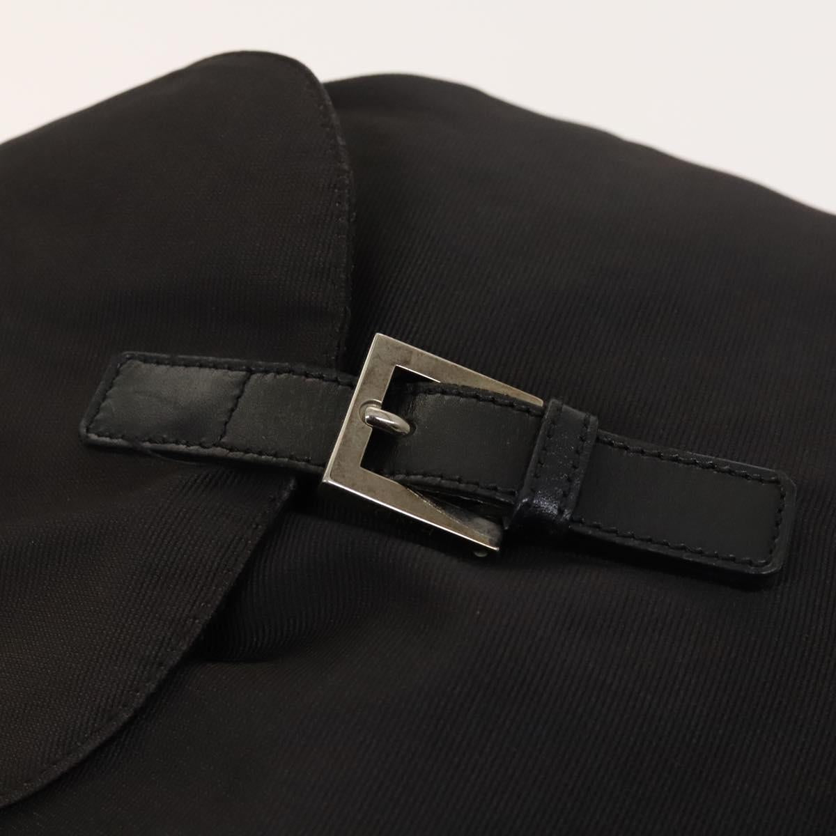 FENDI Backpack Black Silver Auth 126725