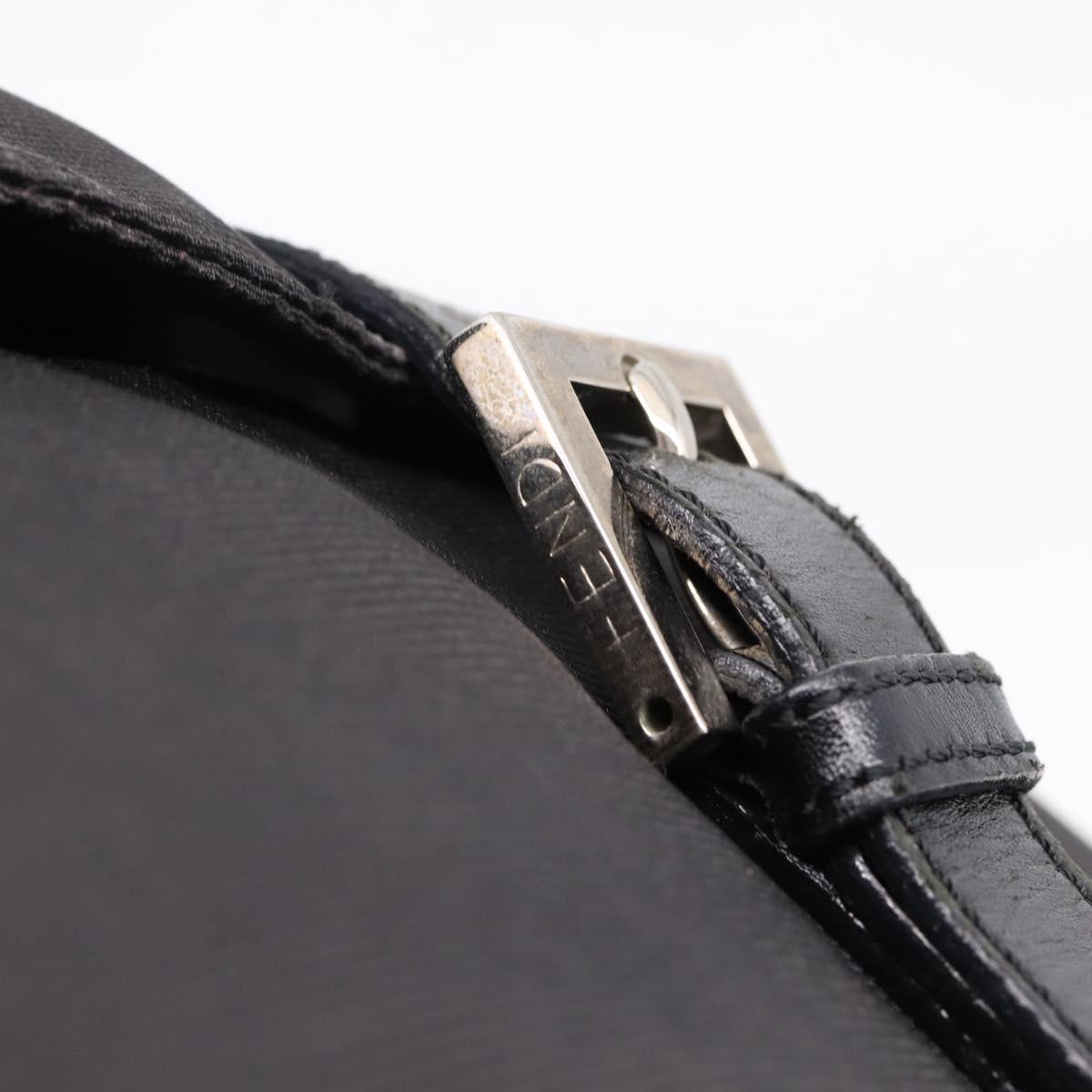 FENDI Backpack Black Silver Auth 126725