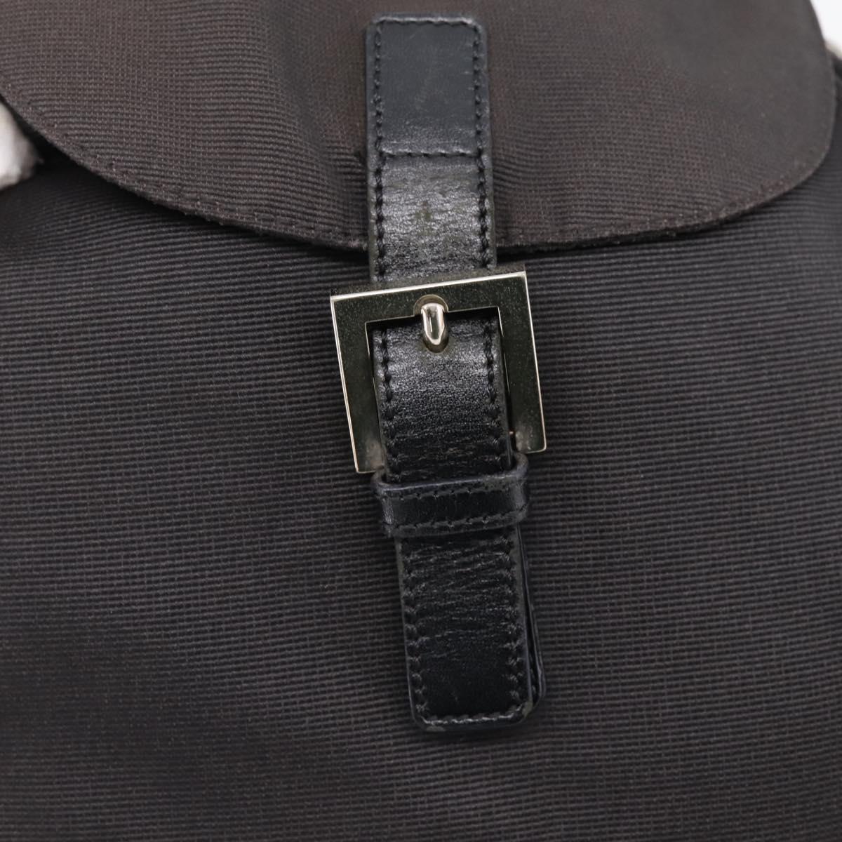 FENDI Backpack Black Silver Auth 126725