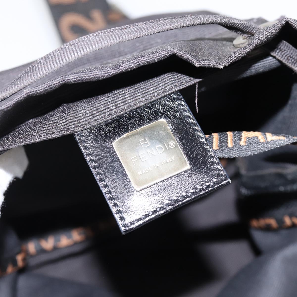 FENDI Backpack Black Silver Auth 126725