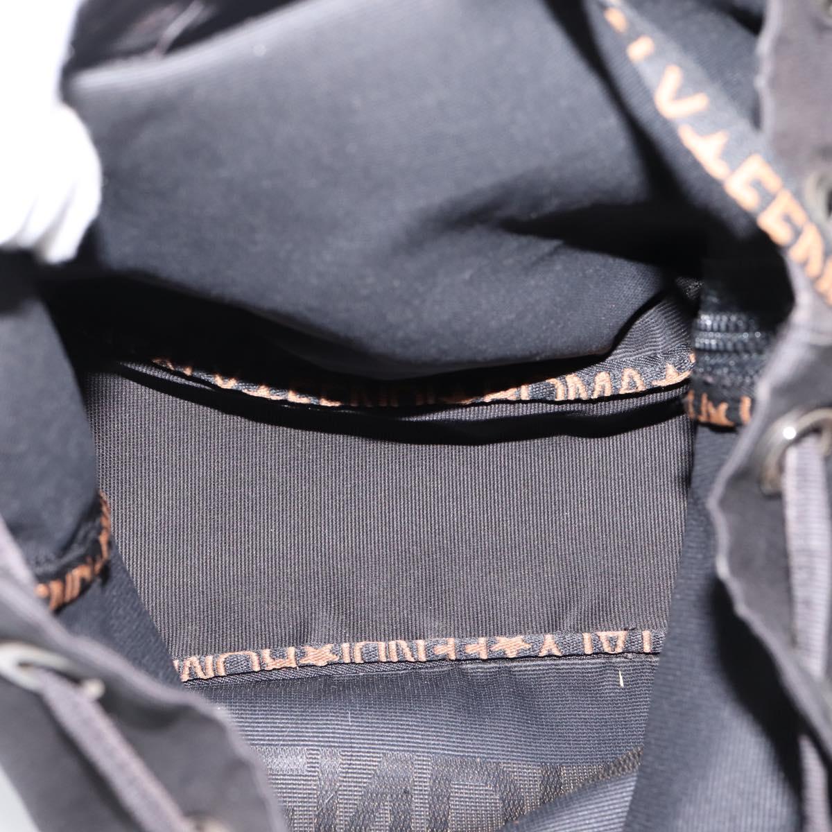 FENDI Backpack Black Silver Auth 126725