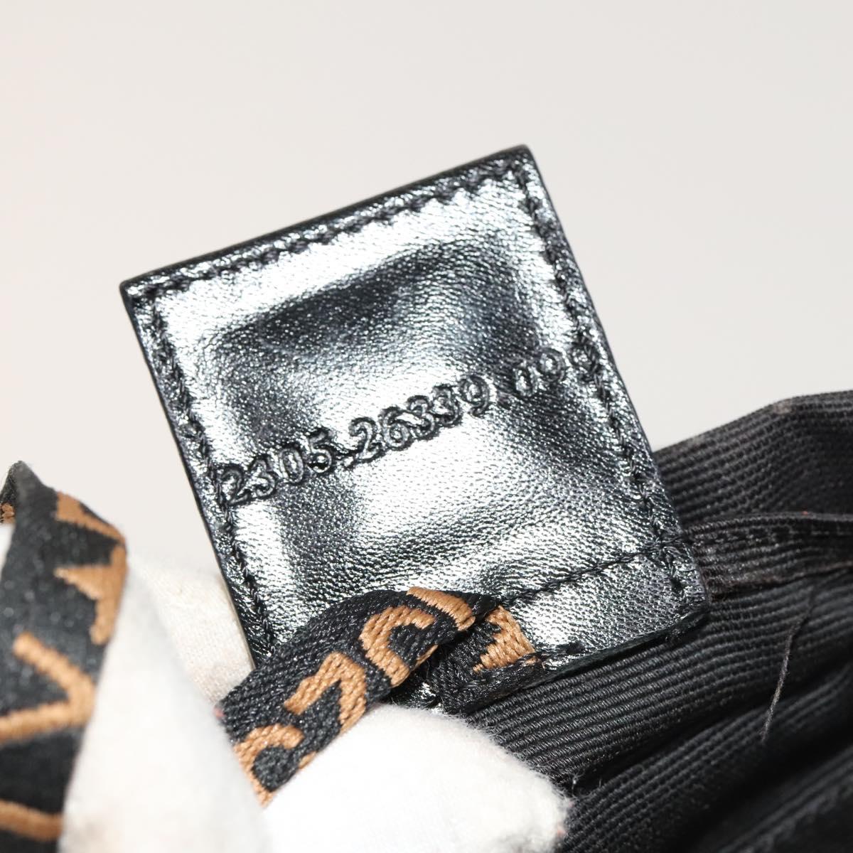 FENDI Backpack Black Silver Auth 126725