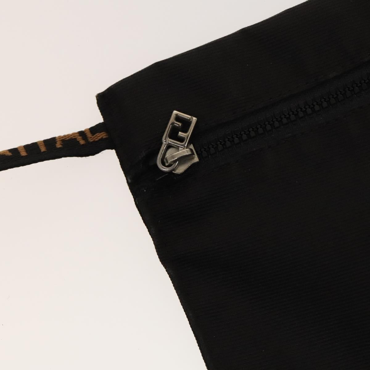 FENDI Backpack Nylon Black Silver Auth 126725