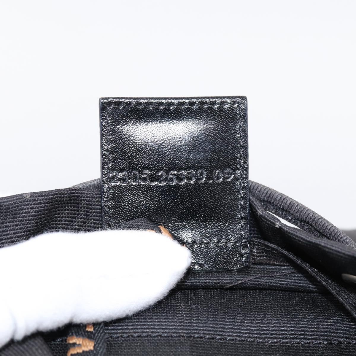FENDI Backpack Black Silver Auth 126725