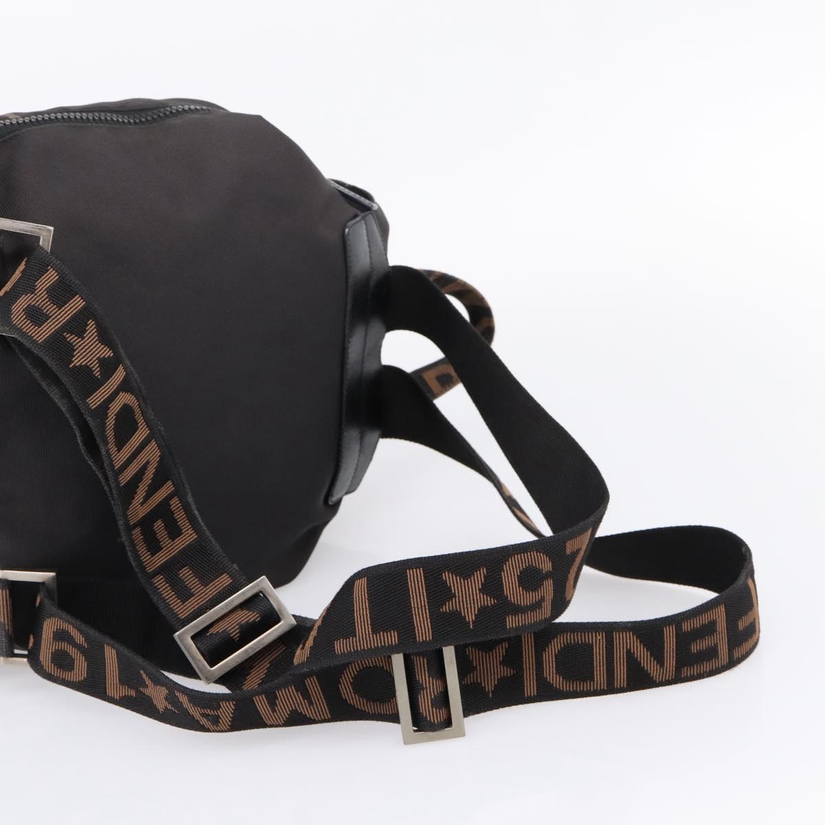 FENDI Backpack Black Silver Auth 126725