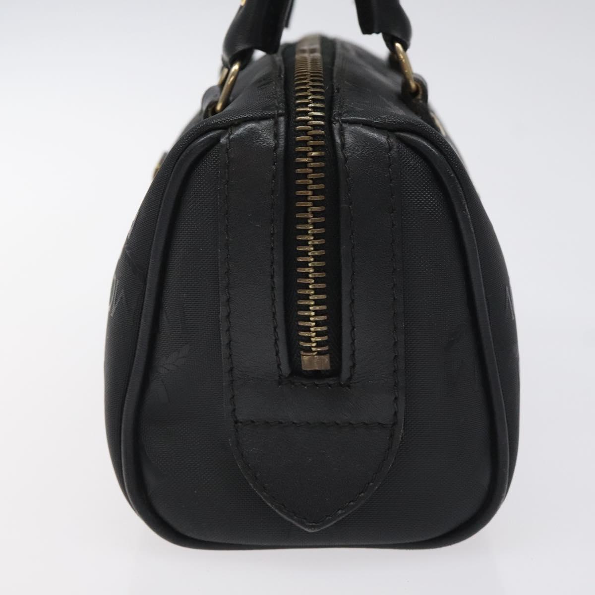 MCM Logogram Vicetos Hand Bag PVC Black Gold Auth 126744