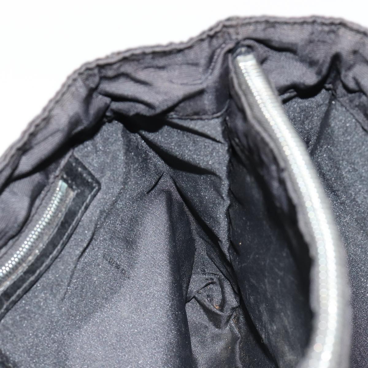 FENDI Zucca Canvas Hand Bag Nylon Black Silver Auth 126764