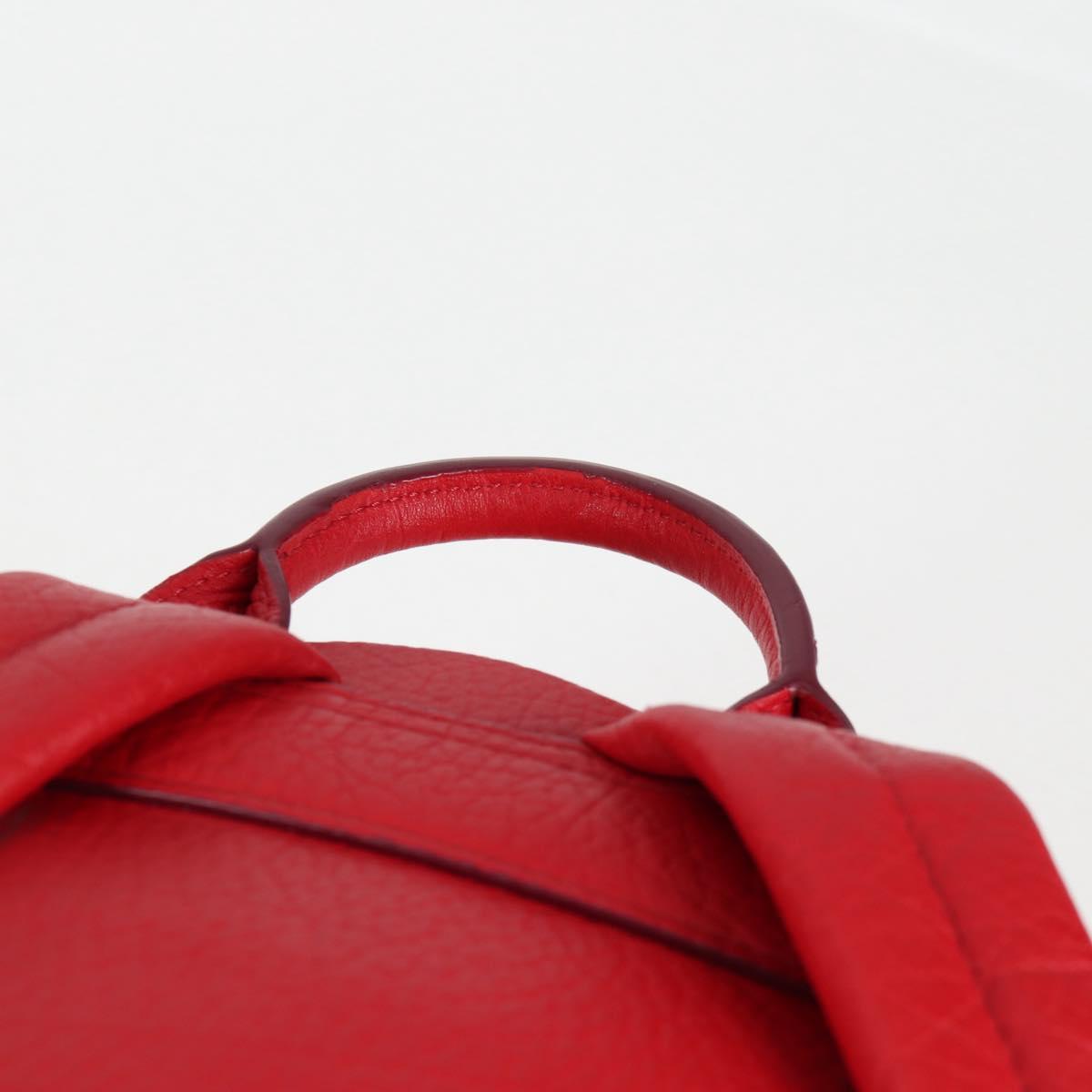 MCM Logogram Vicetos studs Backpack Leather Red Gold Auth 126799V