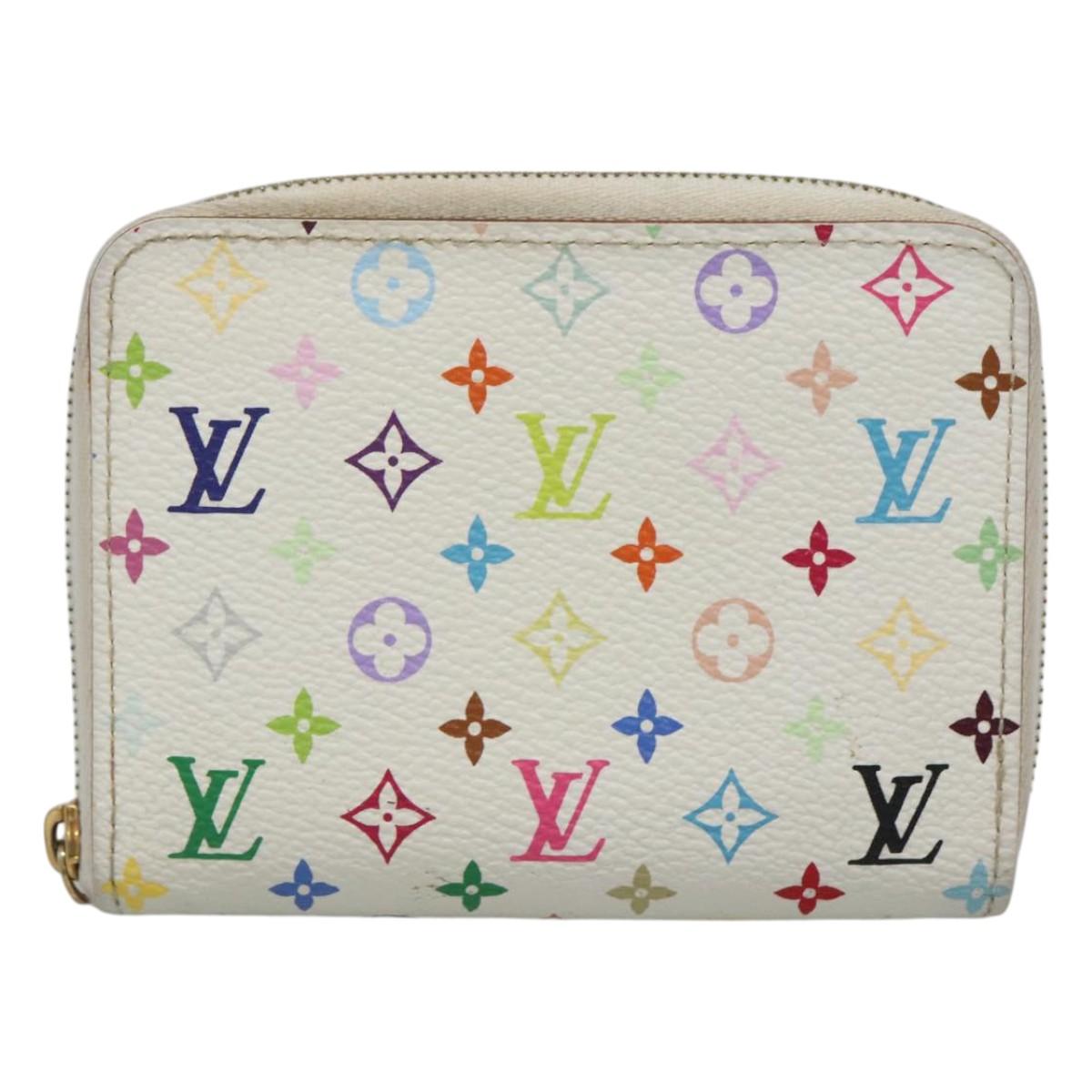 LOUIS VUITTON Monogram Multicolor Zippy Coin Purse White M93741 LV Auth 126806