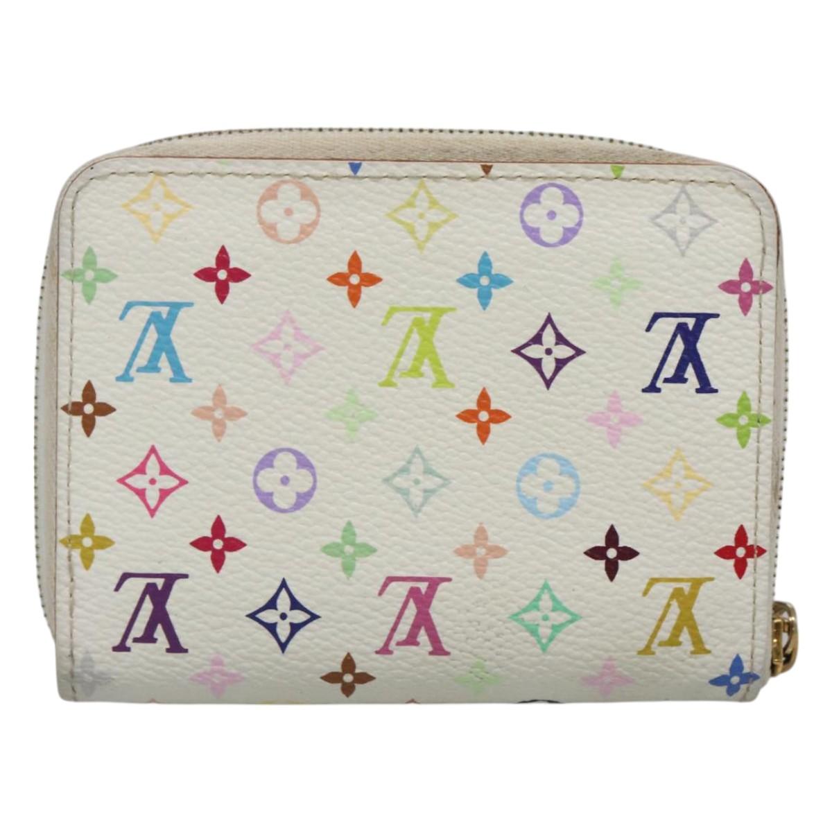 LOUIS VUITTON Monogram Multicolor Zippy Coin Purse White M93741 LV Auth 126806