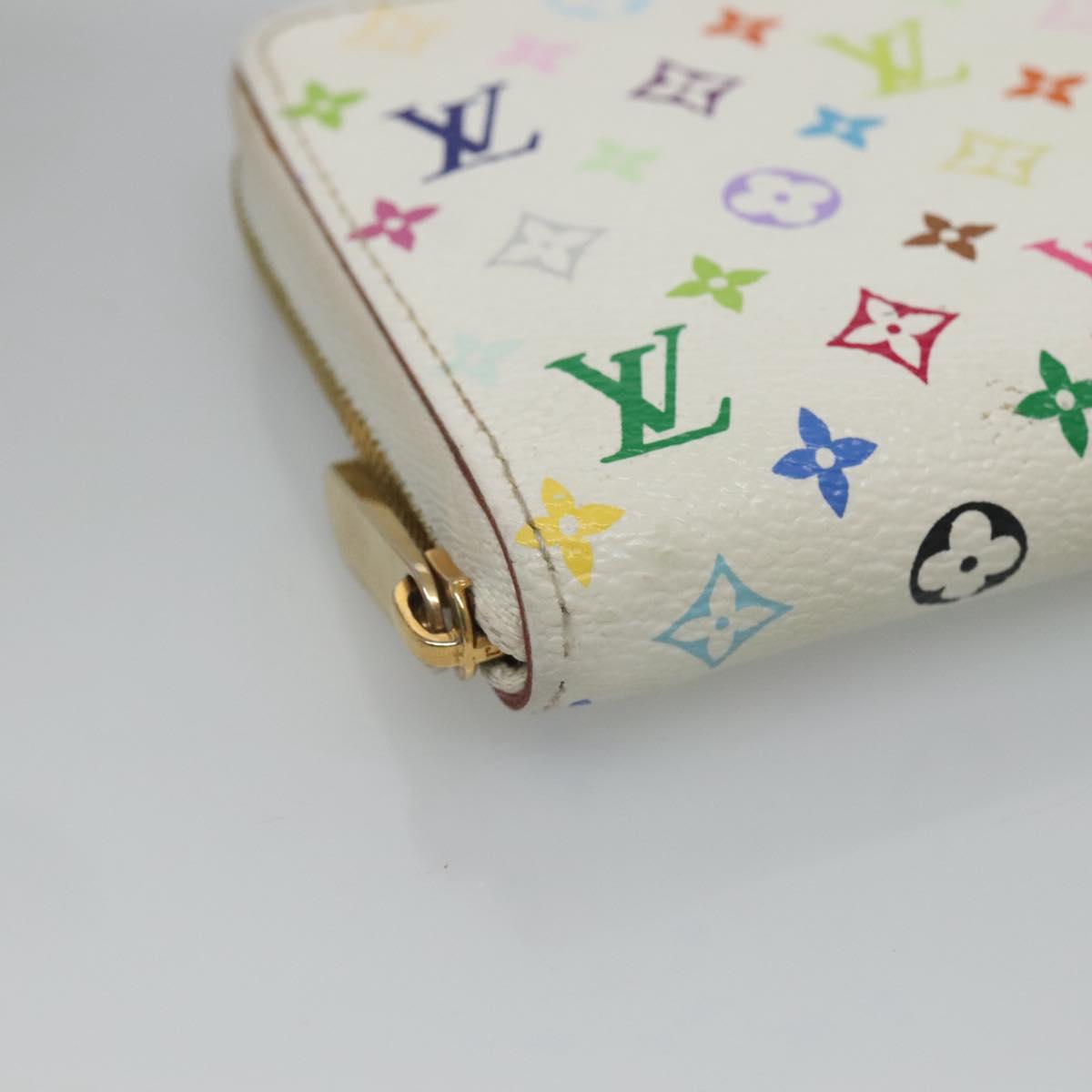 LOUIS VUITTON Monogram Multicolor Zippy Coin Purse White M93741 LV Auth 126806