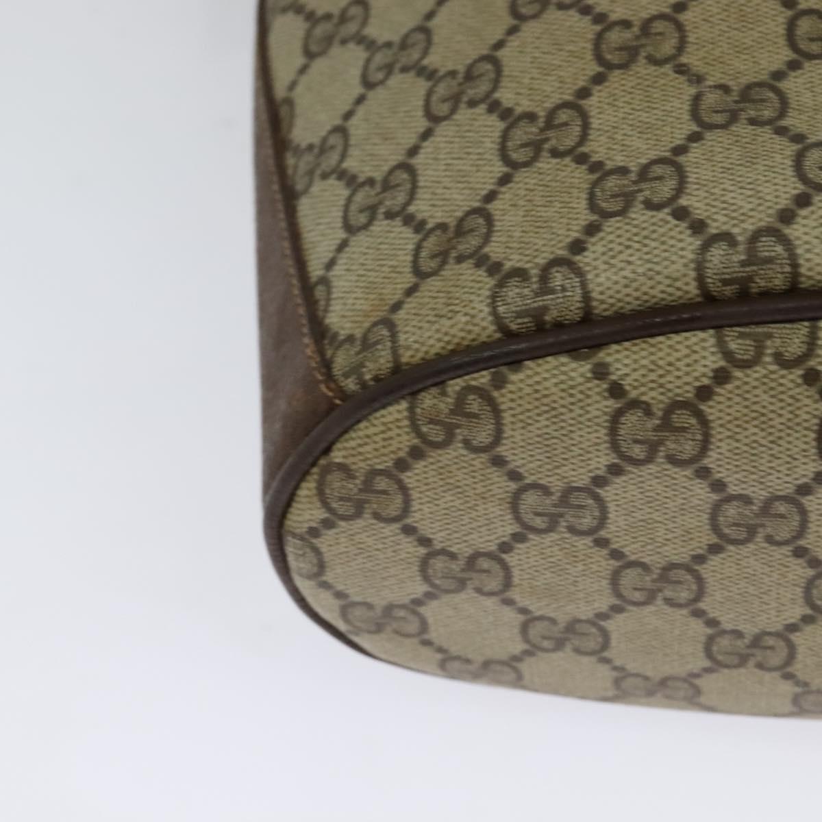 GUCCI Web Sherry Line GG Supreme Shoulder Bag PVC Beige 904 02 081 Auth 126882