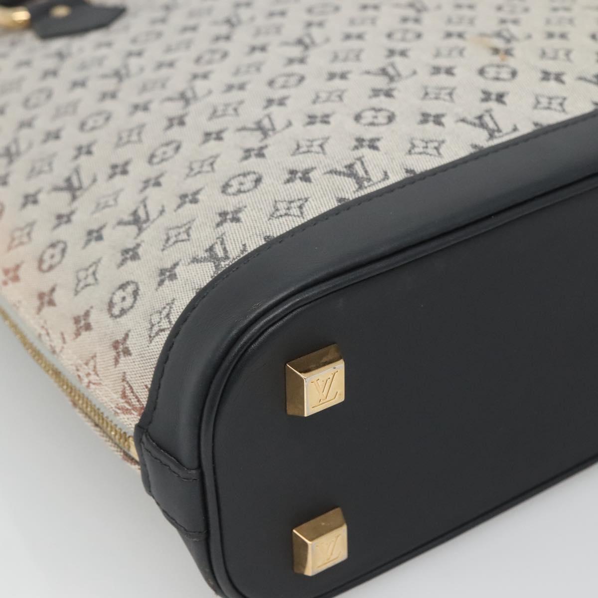 LOUIS VUITTON Monogram Mini Alma Haut Hand Bag Blue M92202 LV Auth 126892