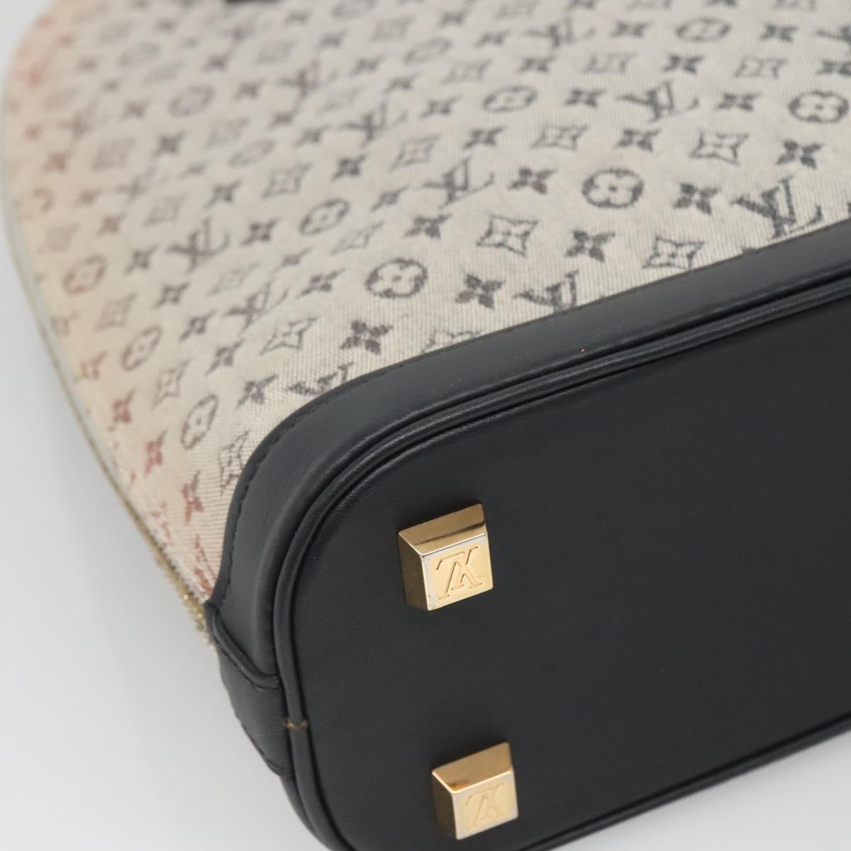 LOUIS VUITTON Monogram Mini Alma Haut Hand Bag Blue M92202 LV Auth 126892