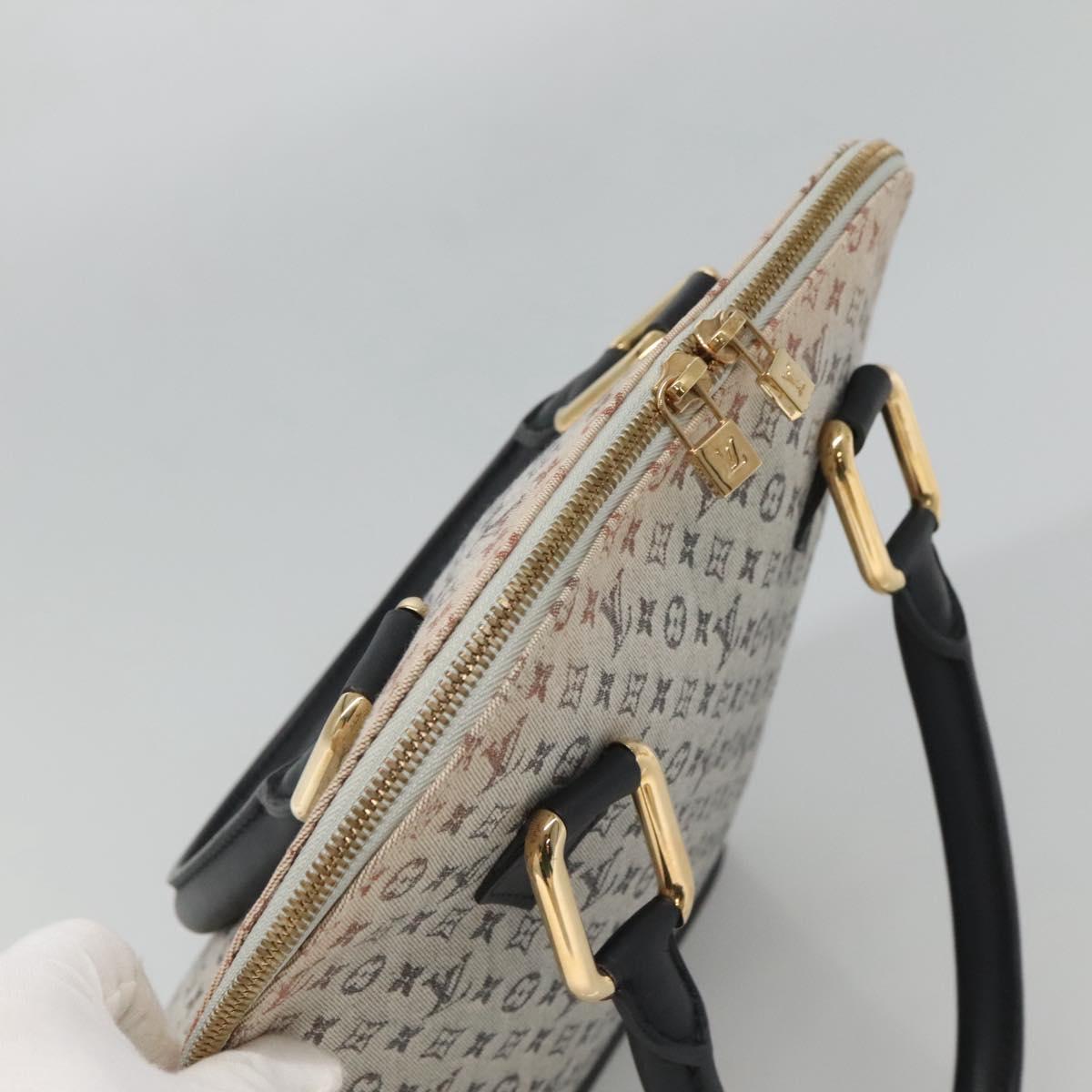 LOUIS VUITTON Monogram Mini Alma Haut Hand Bag Blue M92202 LV Auth 126892