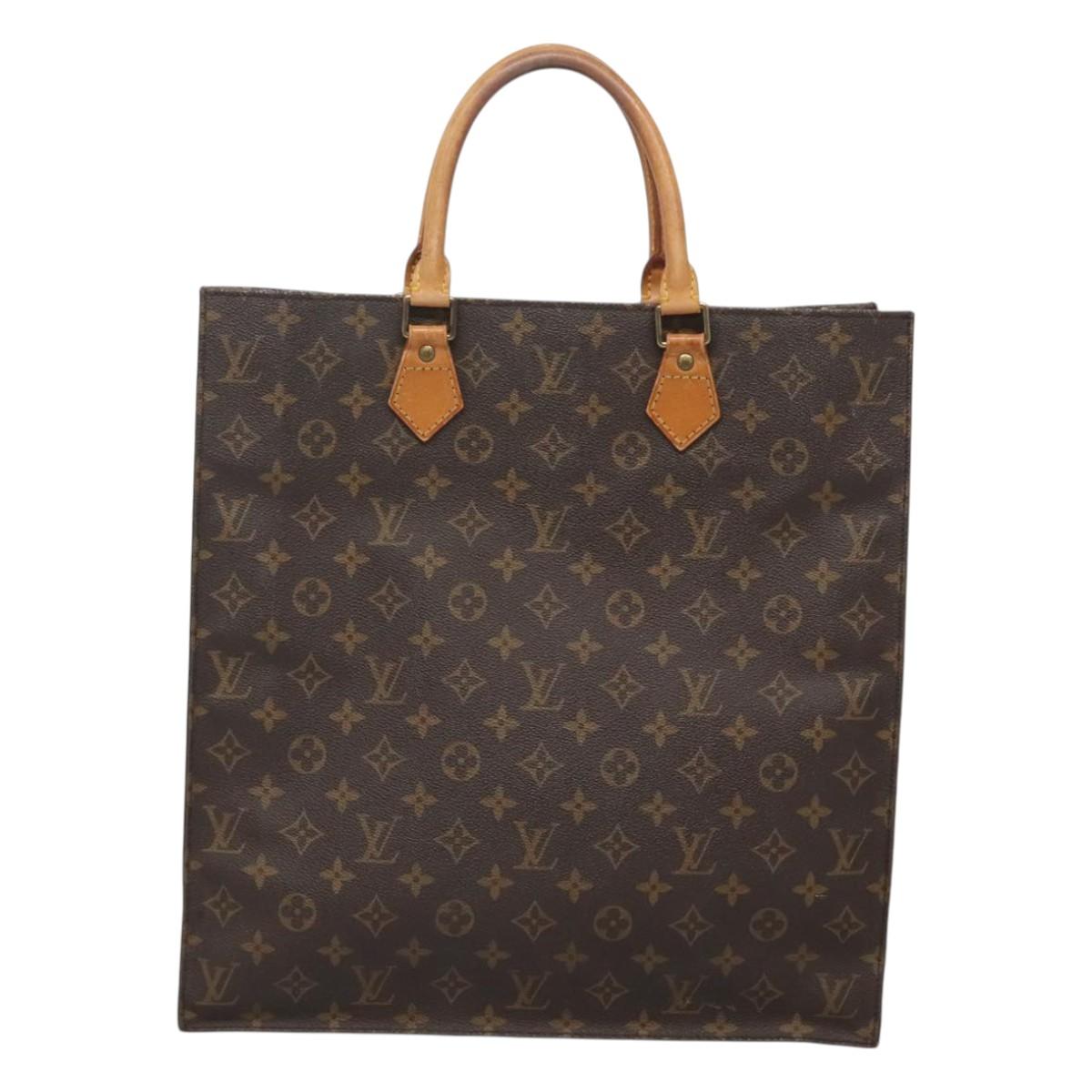 LOUIS VUITTON Monogram Sac Plat Hand Bag M51140 LV Auth 126904