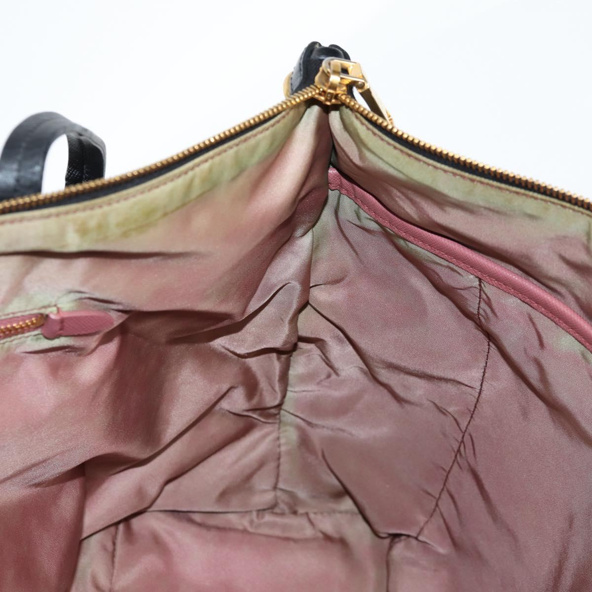 PRADA Tote Bag Nylon 2way Black Gold Auth 126914V