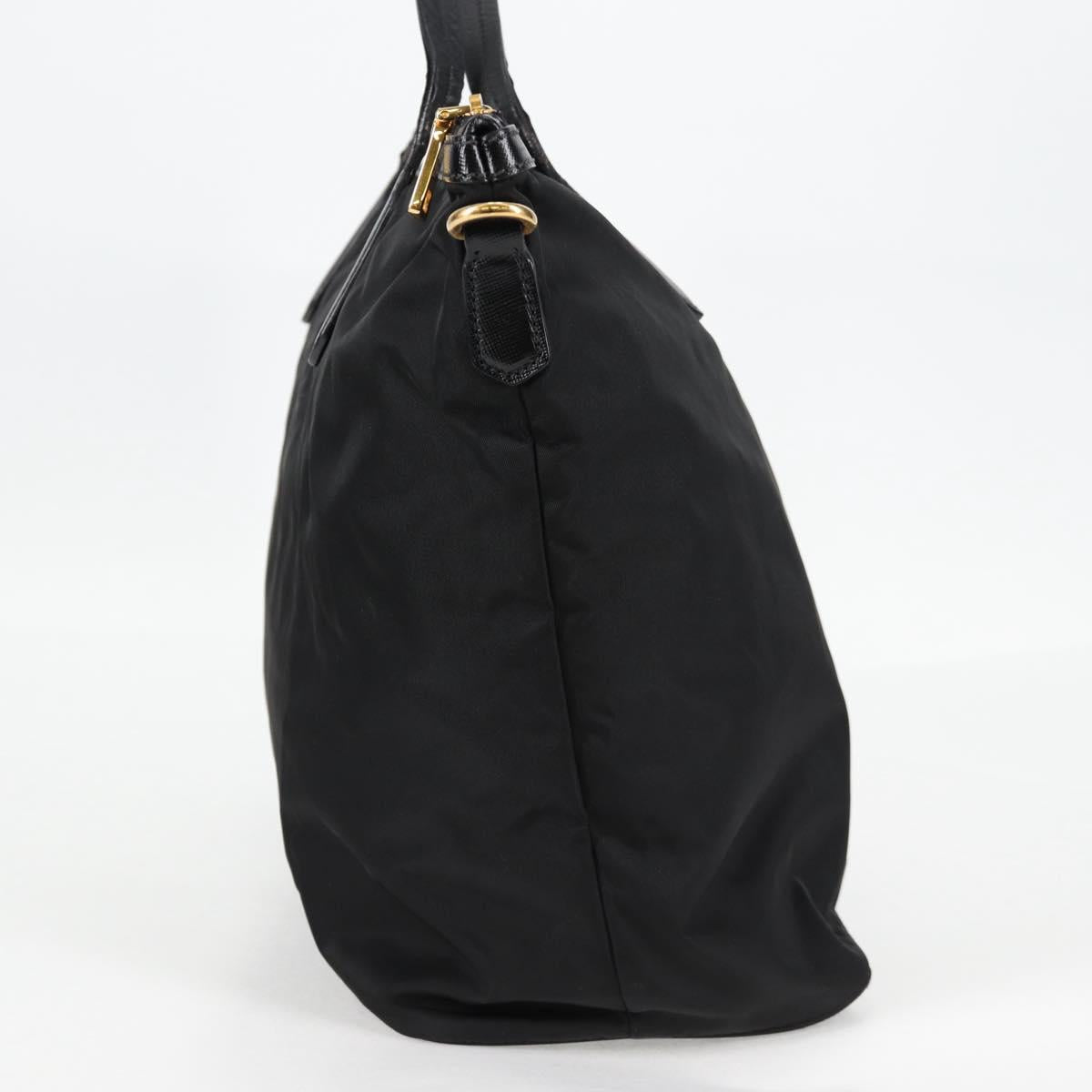 PRADA Tote Bag Nylon 2way Black Gold Auth 126914V