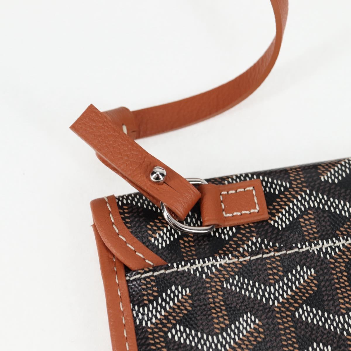 GOYARD Herringbone Saint Louis PM Tote Bag PVC Leather Black Brown Auth 126920SM