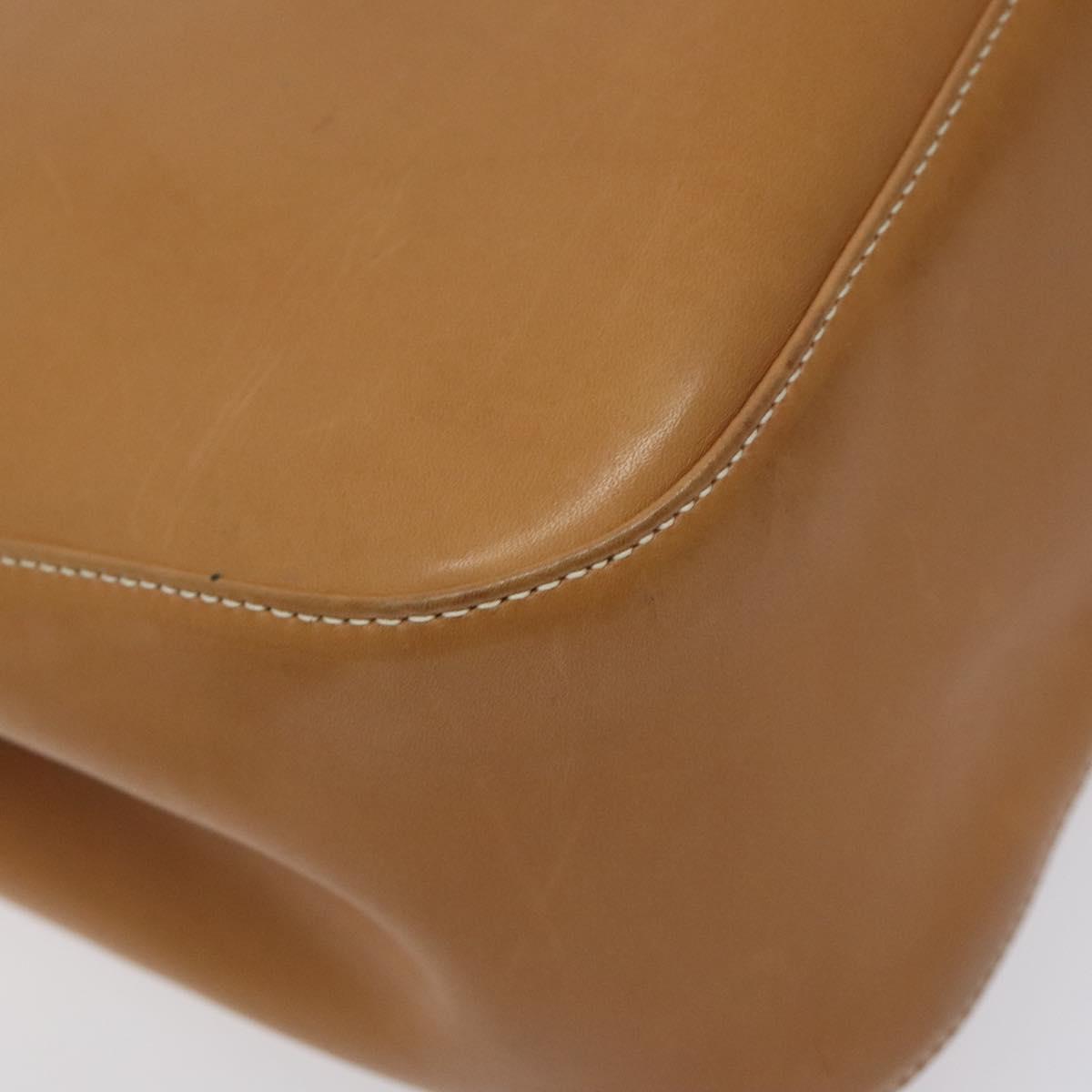 Salvatore Ferragamo Gancini Shoulder Bag Leather Brown Silver Auth 126938