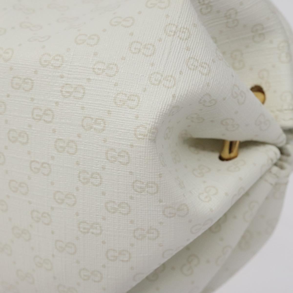 GUCCI Micro GG Supreme Shoulder Bag PVC White Gold 564580 Auth 126953