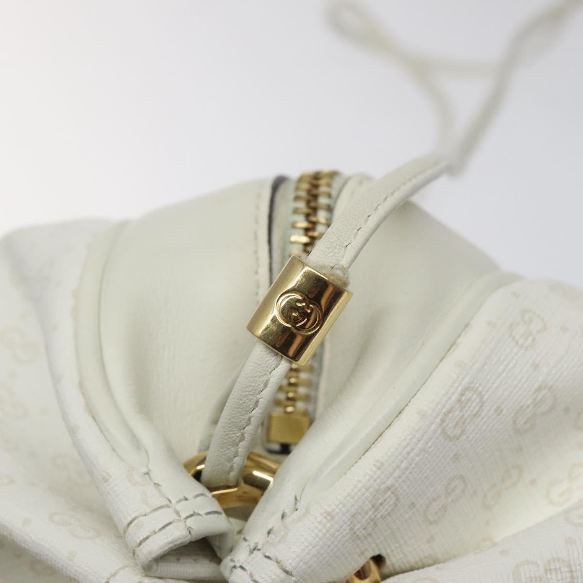 GUCCI Micro GG Supreme Shoulder Bag PVC White Gold 564580 Auth 126953