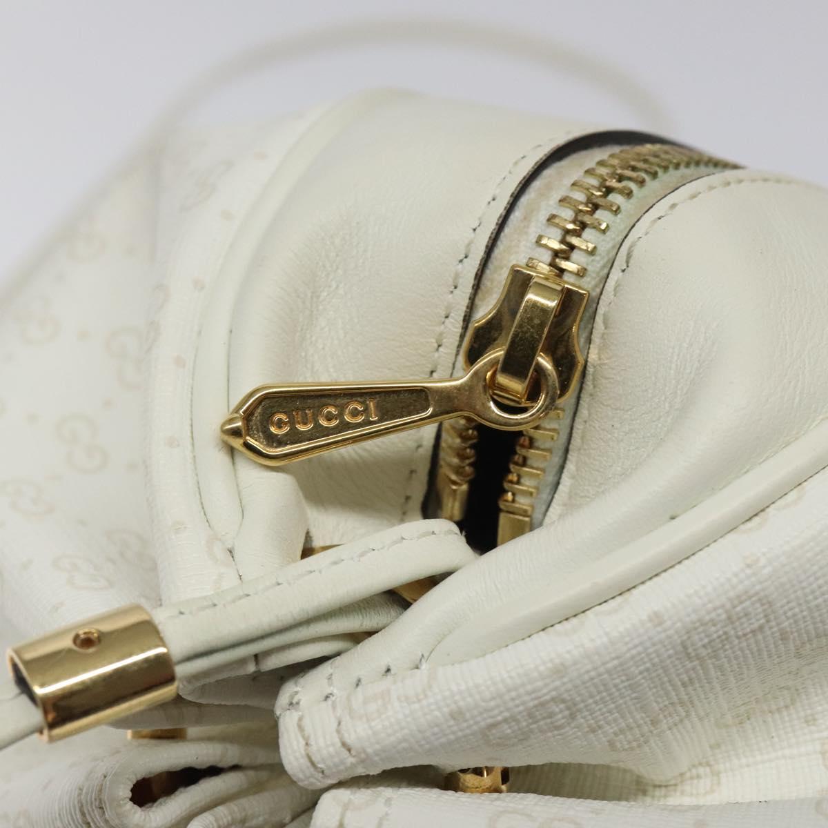 GUCCI Micro GG Supreme Shoulder Bag PVC White Gold 564580 Auth 126953