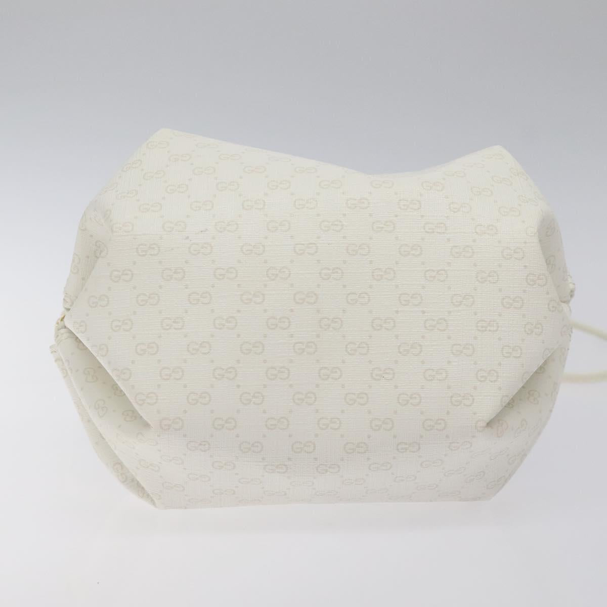 GUCCI Micro GG Supreme Shoulder Bag PVC White Gold 564580 Auth 126953