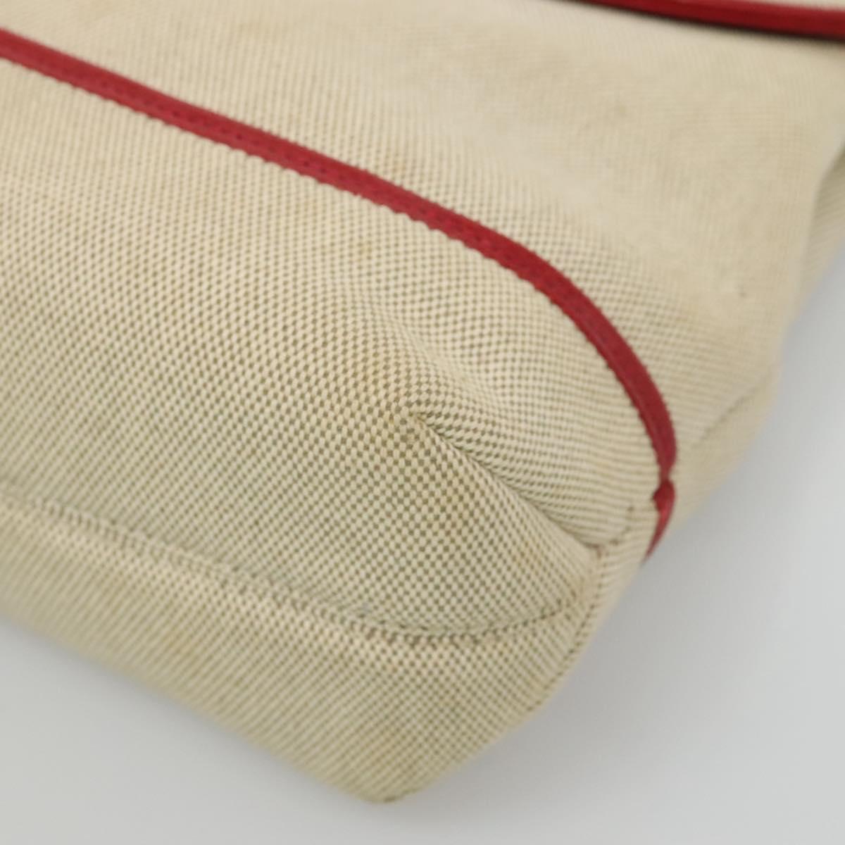 BALLY Hand Bag Canvas 2way Beige Gold Auth 126979