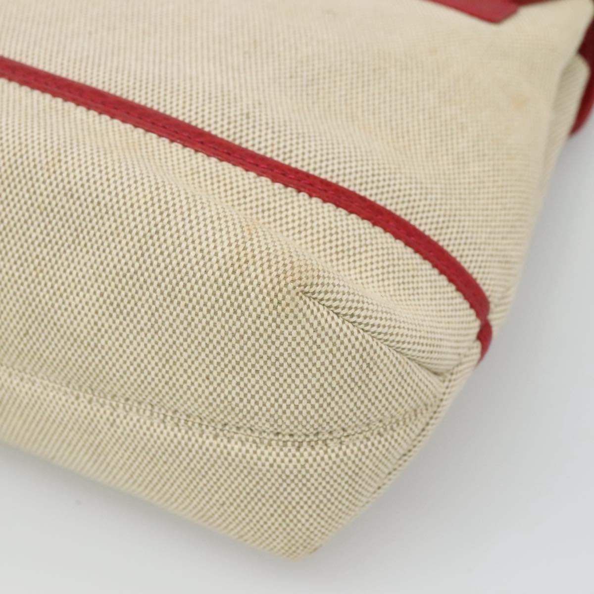 BALLY Hand Bag Canvas 2way Beige Gold Auth 126979