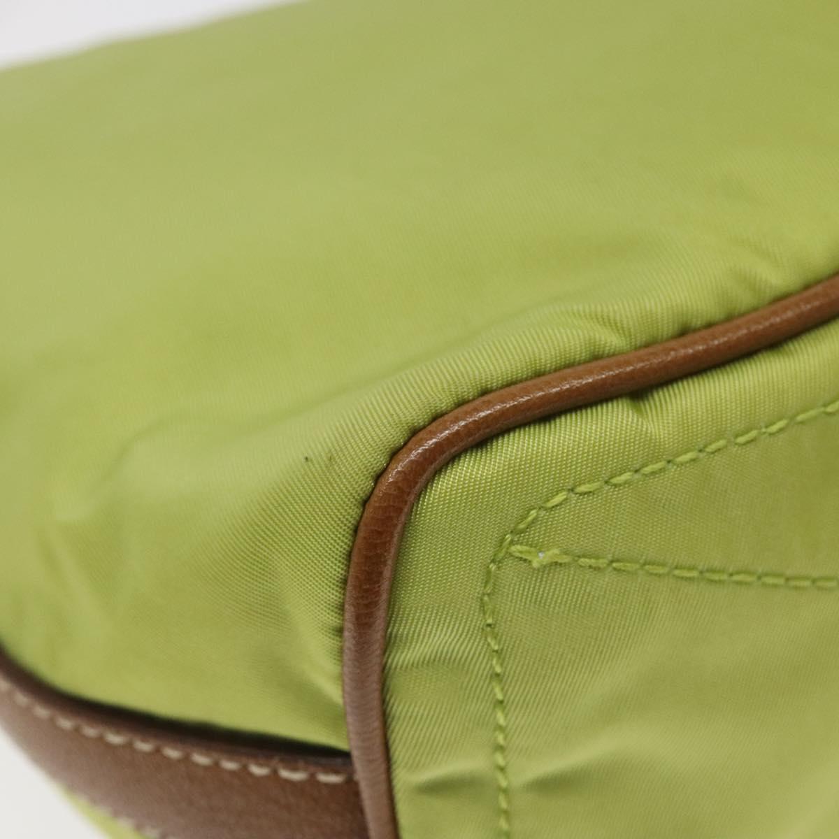 PRADA Shoulder Bag Nylon Silver Light green Auth 126993V