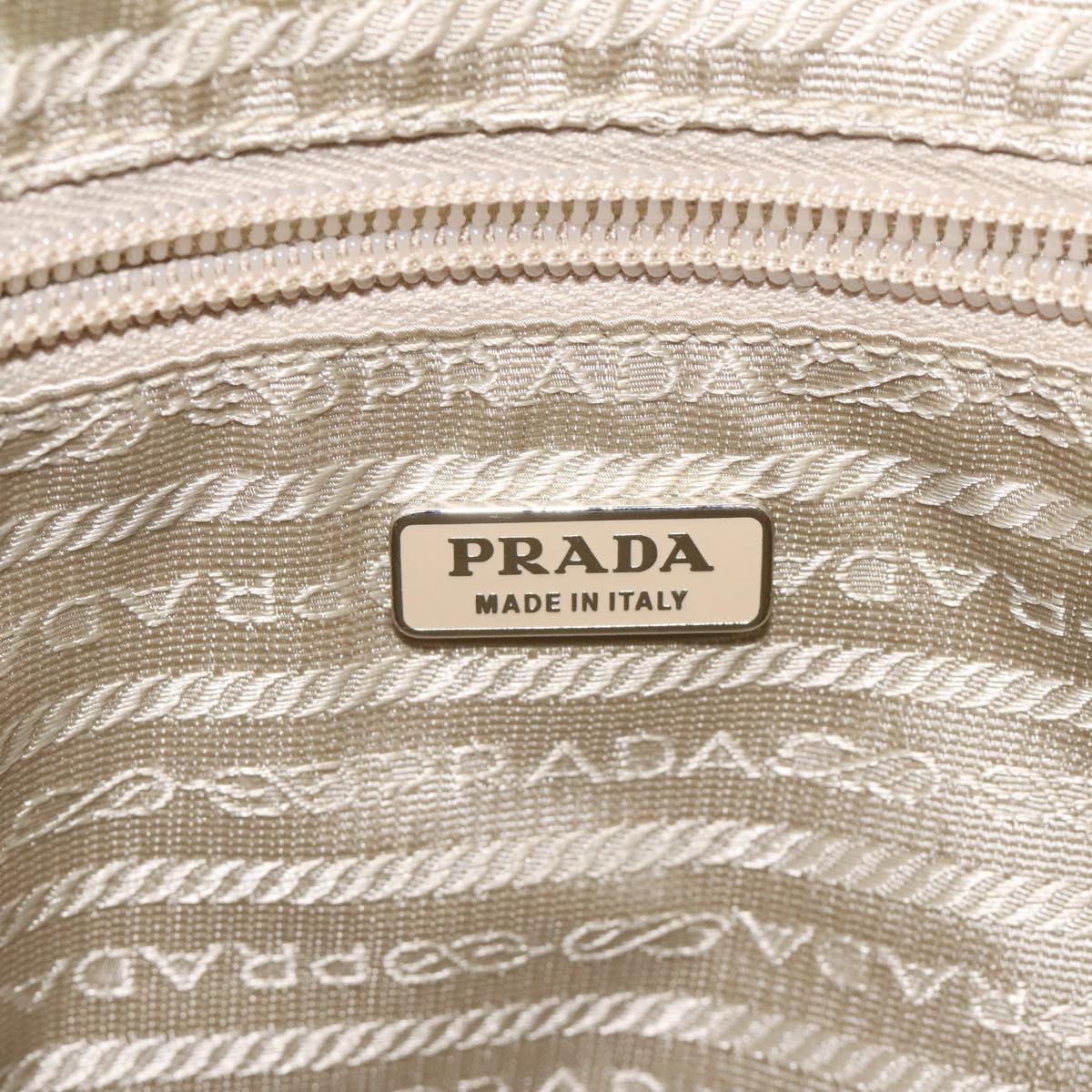 PRADA Shoulder Bag Nylon Silver Light green Auth 126993V