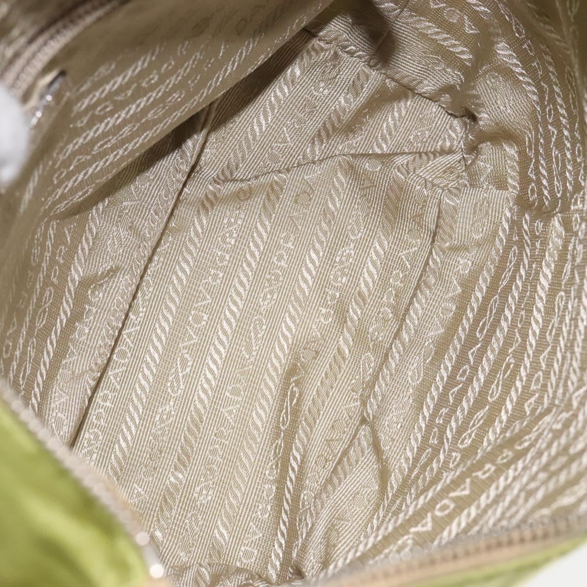 PRADA Shoulder Bag Nylon Silver Light green Auth 126993V