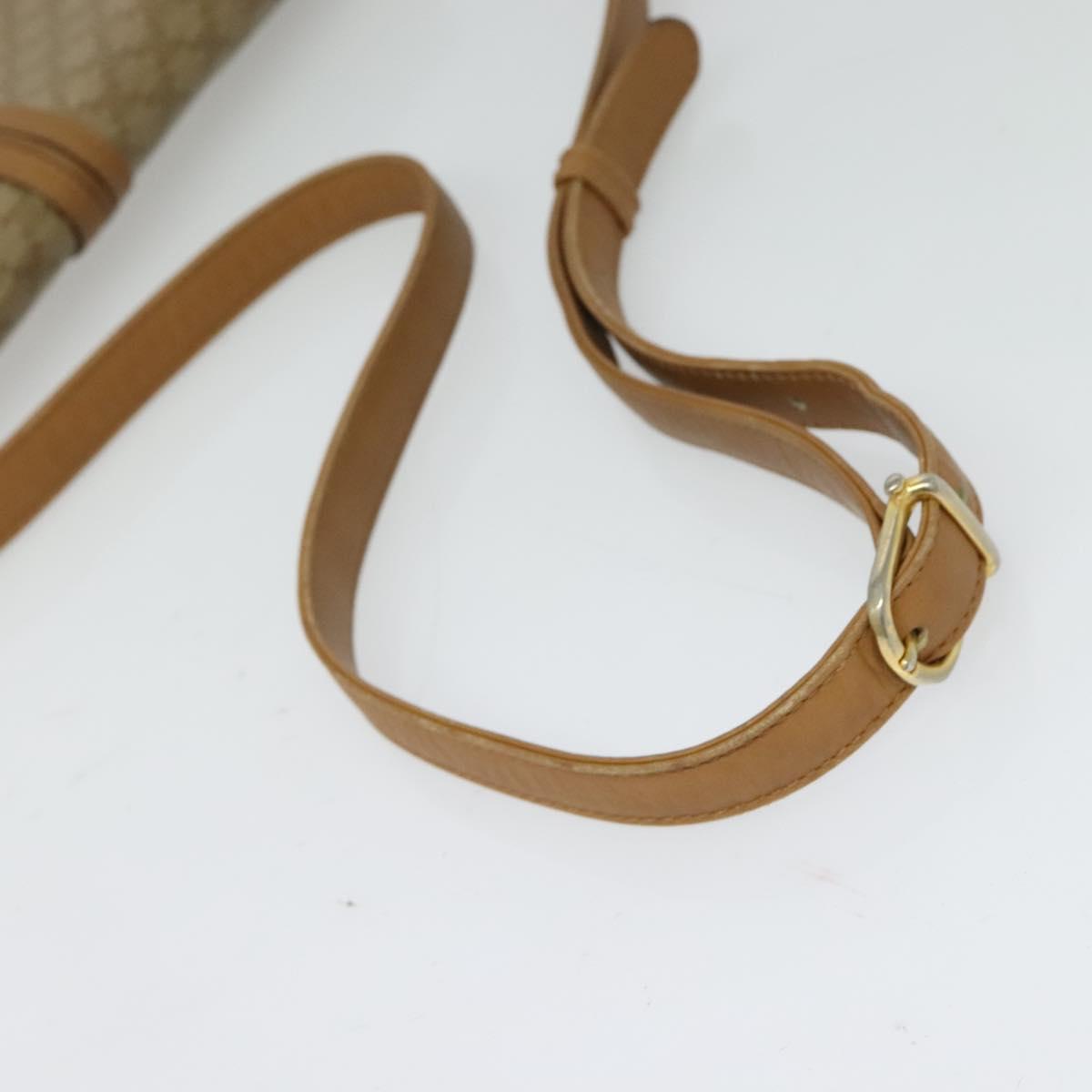 CELINE Macadam Canvas Shoulder Bag PVC Beige Gold Auth 126995