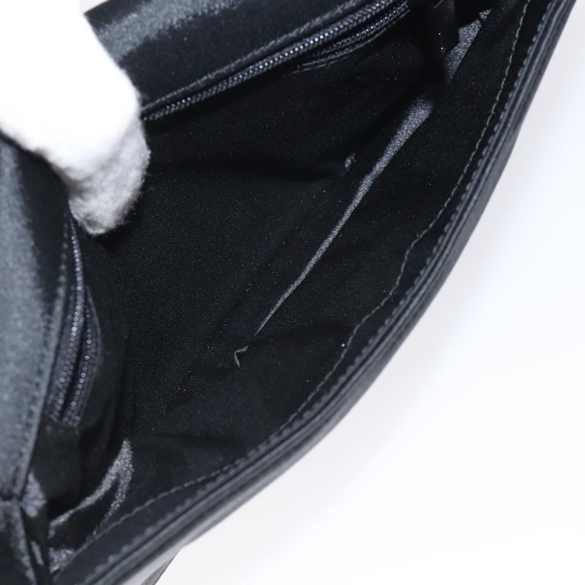 GUCCI Accessory Pouch Satin Black Silver Auth 127027