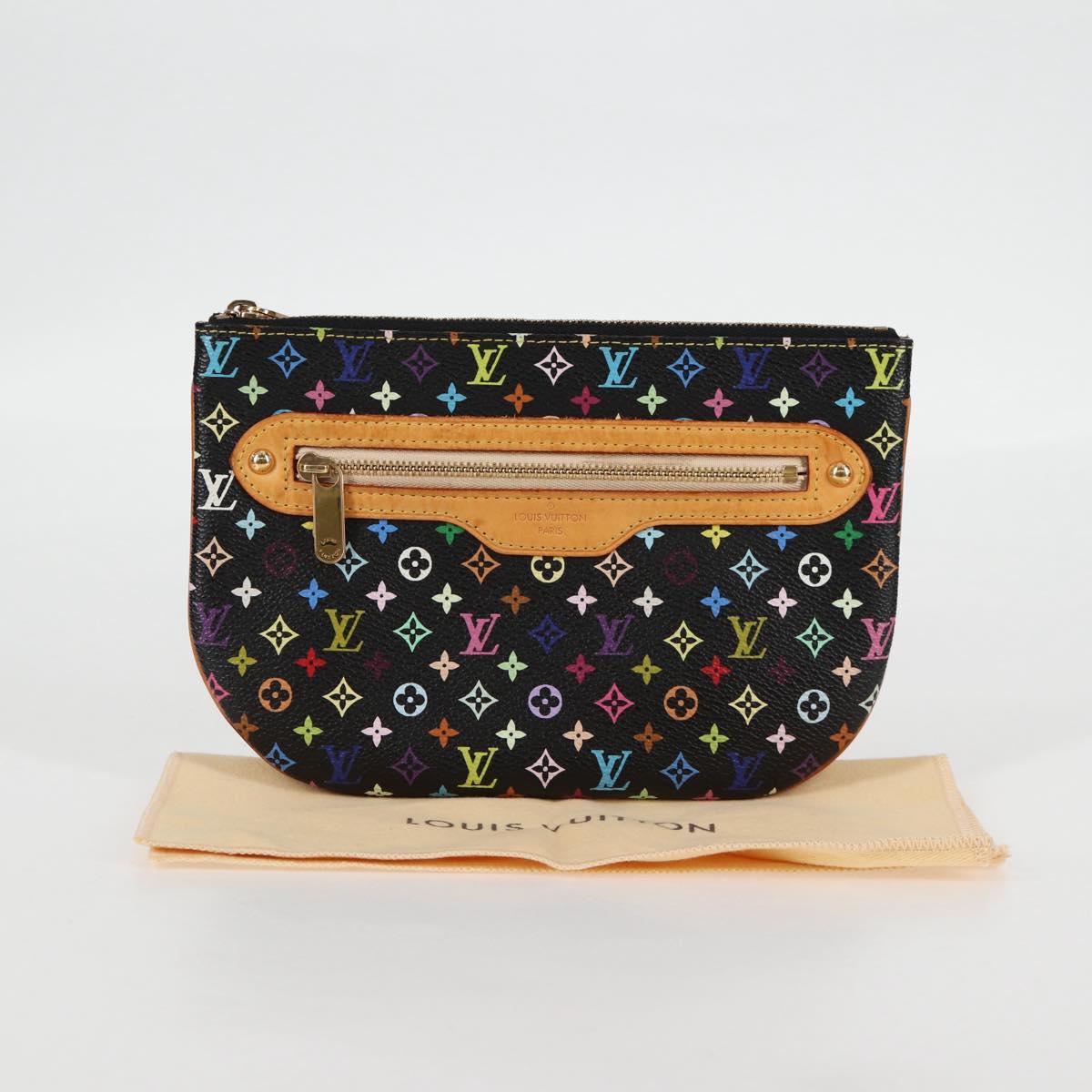 LOUIS VUITTON Monogram Multicolor Pochette GM Pouch Black M60027 LV Auth 127036V